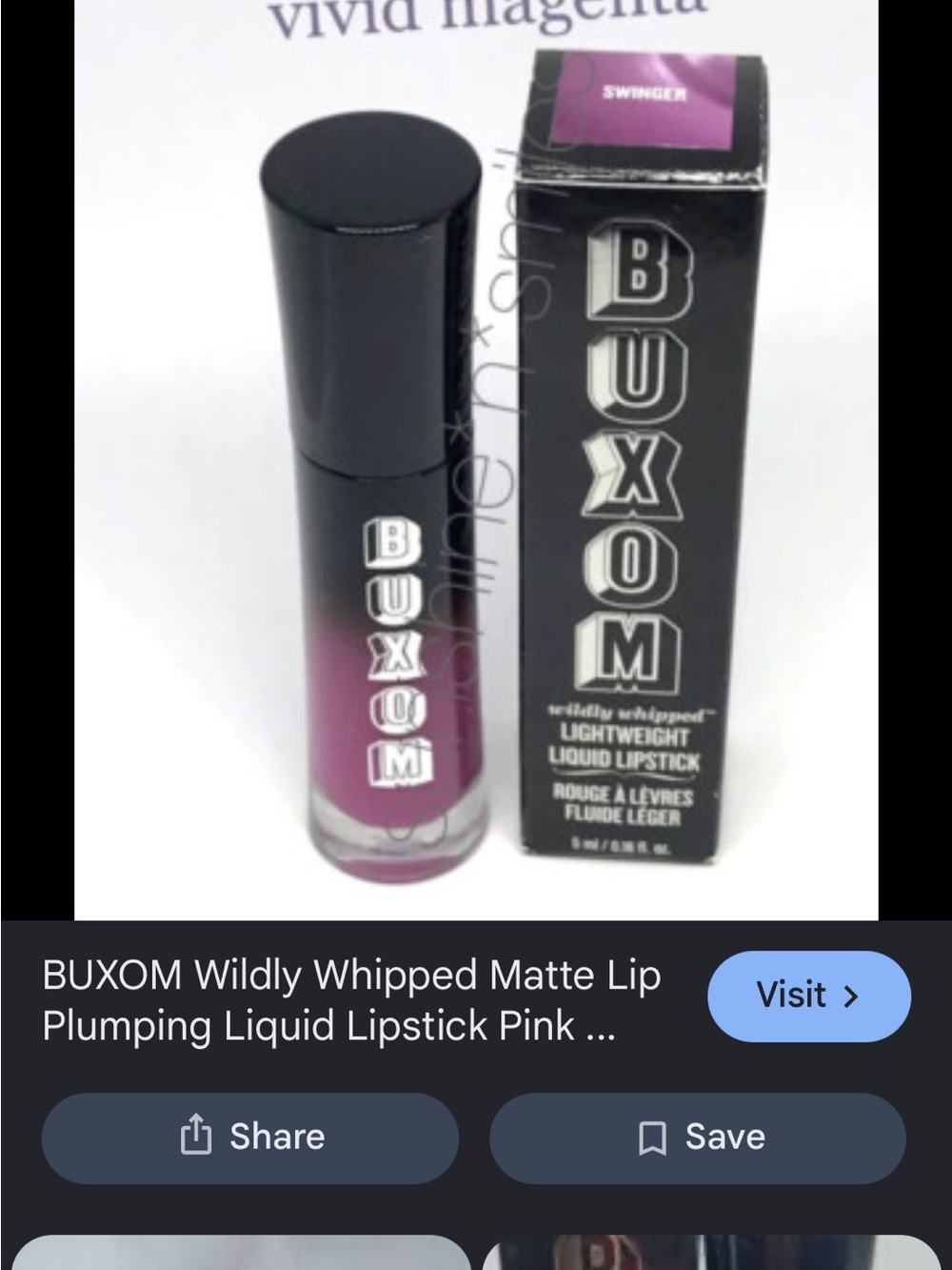 Buxom Wildly Whipped Liquid Lipstick — Vivid magenta
